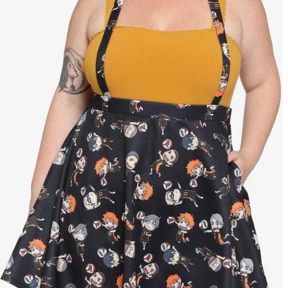 Hot Topic Haikyu Skirt with Suspender Size L - Picture 2 of 8